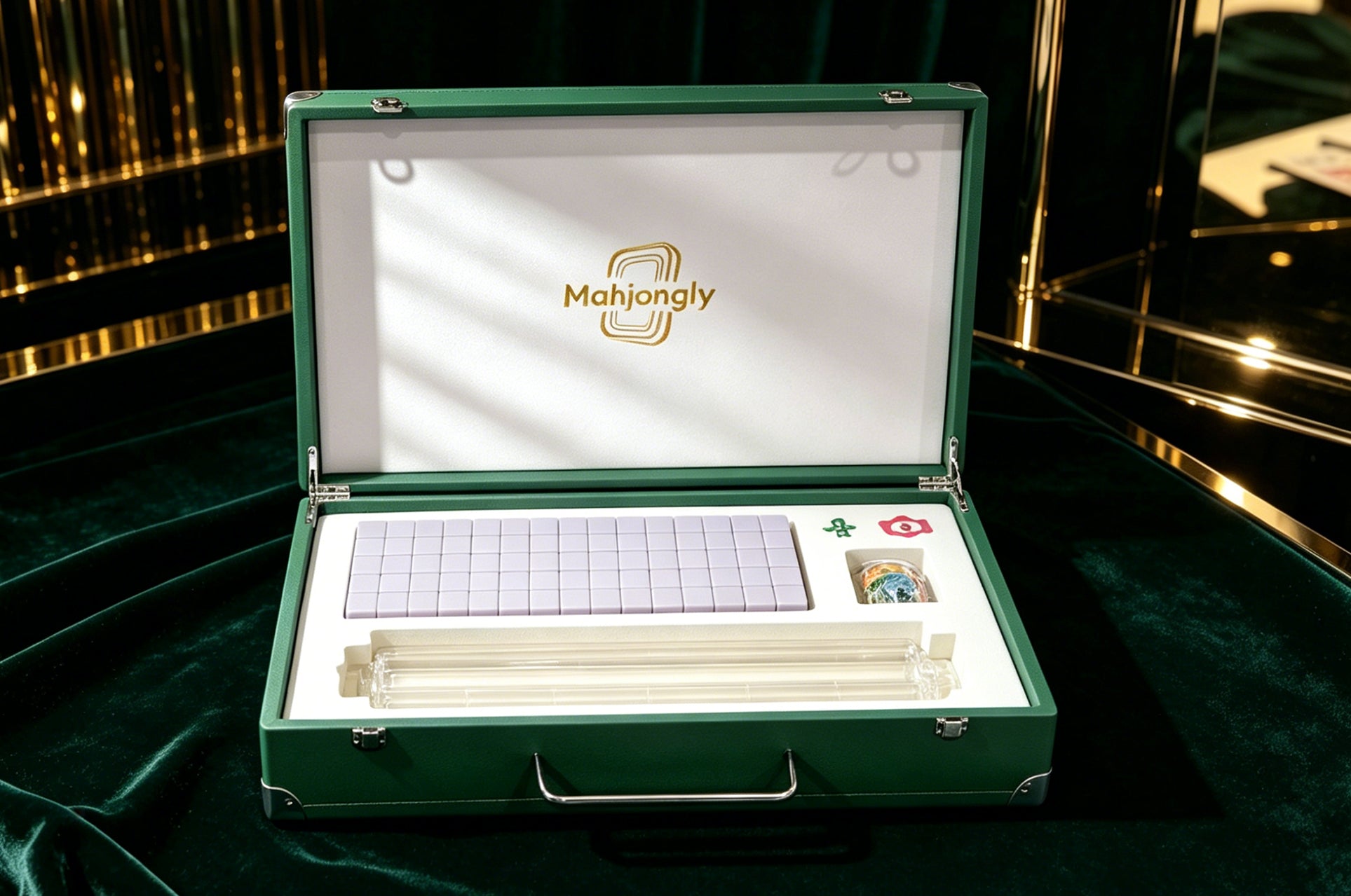 The 2026 Classic Ivory Suite - American Mahjong Set (Luxury Leather Case + All Accessories + Official Card)