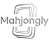 Logo of Mahjongly with stylized text and geometric shapes on a white background