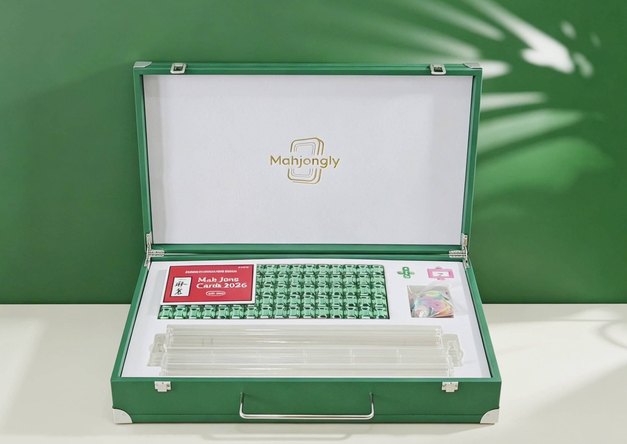 The 2026 Emerald Suite - American Mahjong Set (Luxury Leather Case + All Accessories + Official Card)