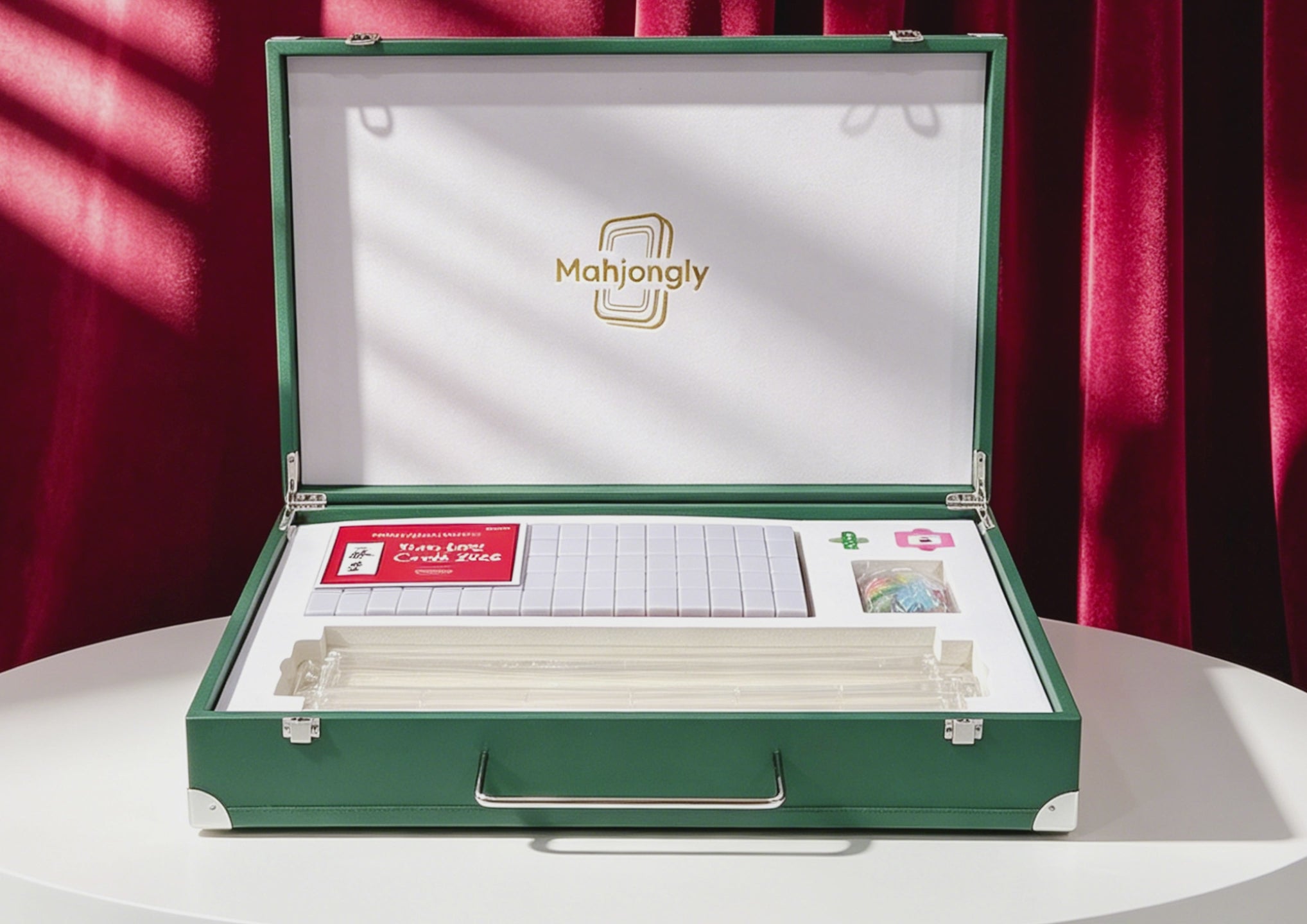 The 2026 Classic Ivory Suite - American Mahjong Set (Luxury Leather Case + All Accessories + Official Card)