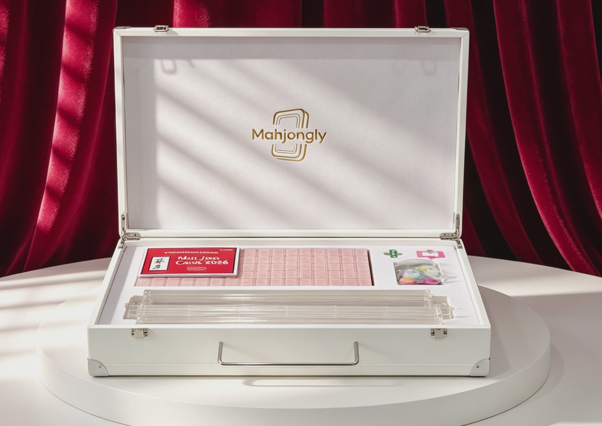The 2026 Signature Pink Suite - American Mahjong Set (Luxury Leather Case + All Accessories + Official Card)